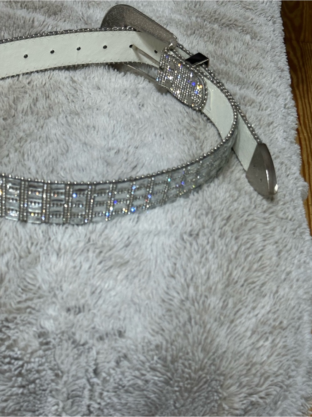 Crystal Embellished Silver Women's Belt - Picture 2 of 6